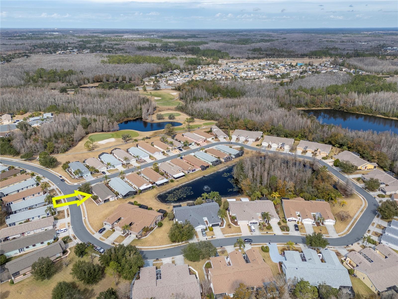 Aerial perspective of the surrounding area.