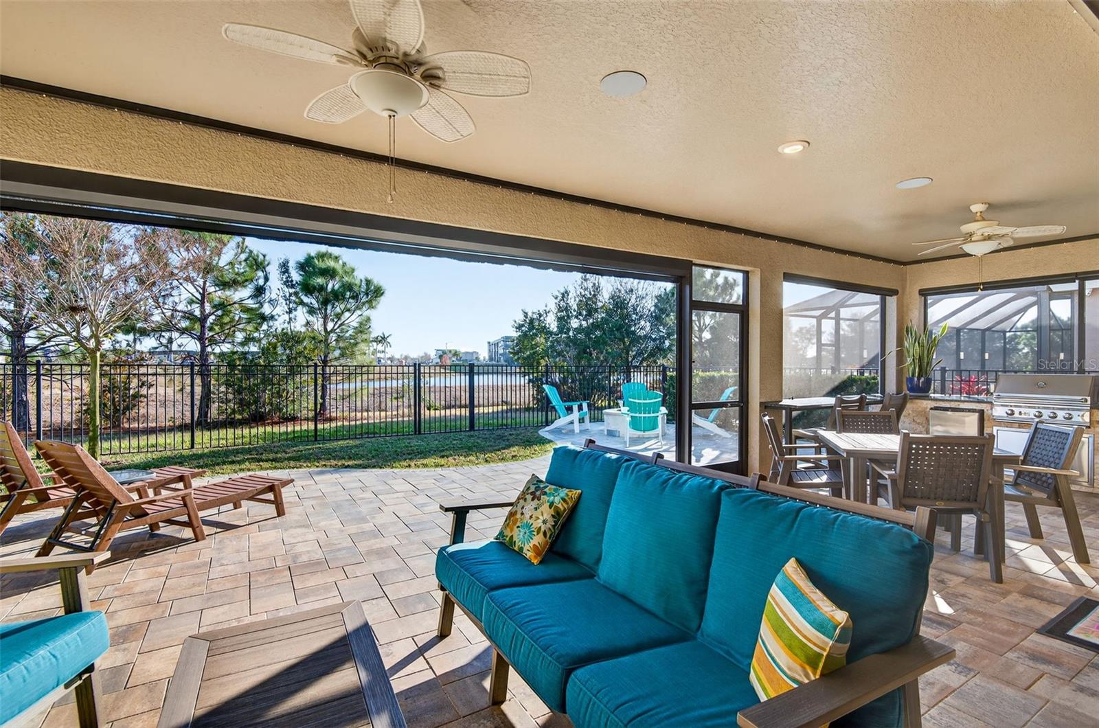 Lanai with screen raised.