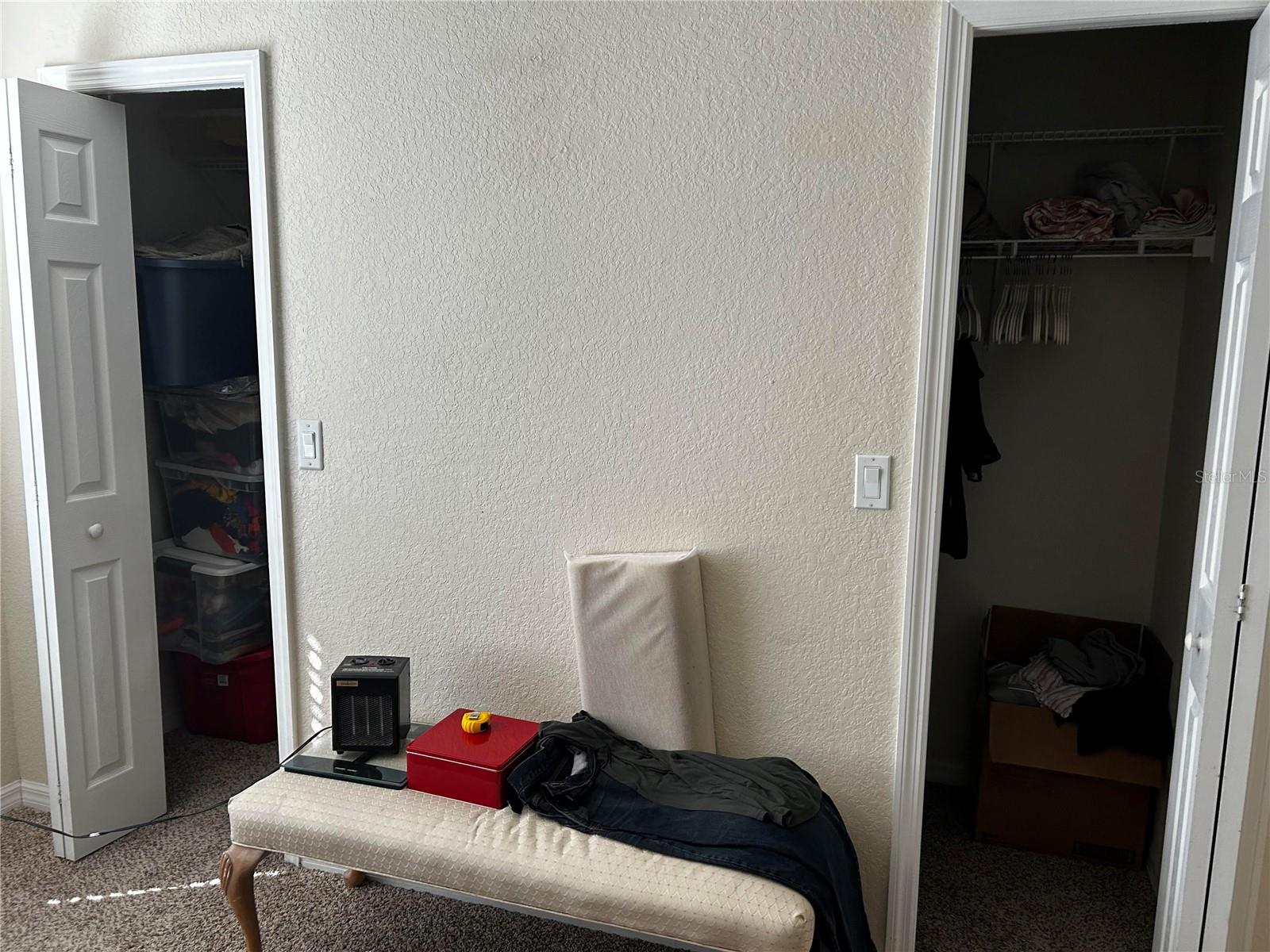 master bedroom with closets