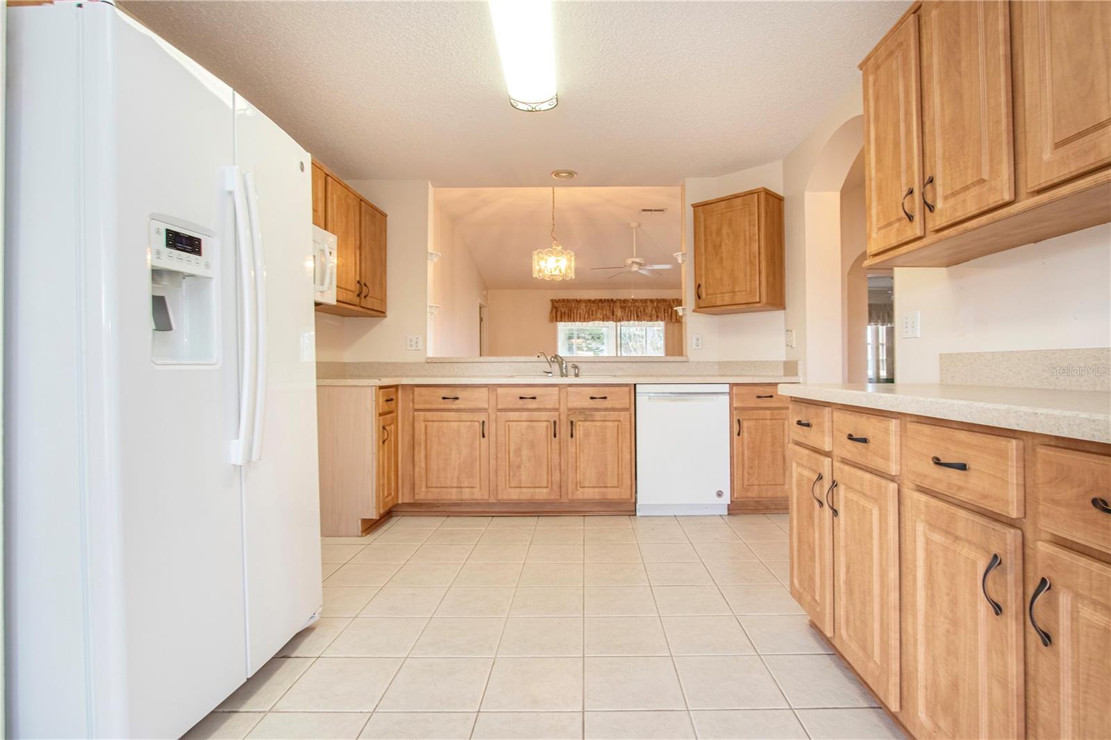 Kitchen with open area to dining room