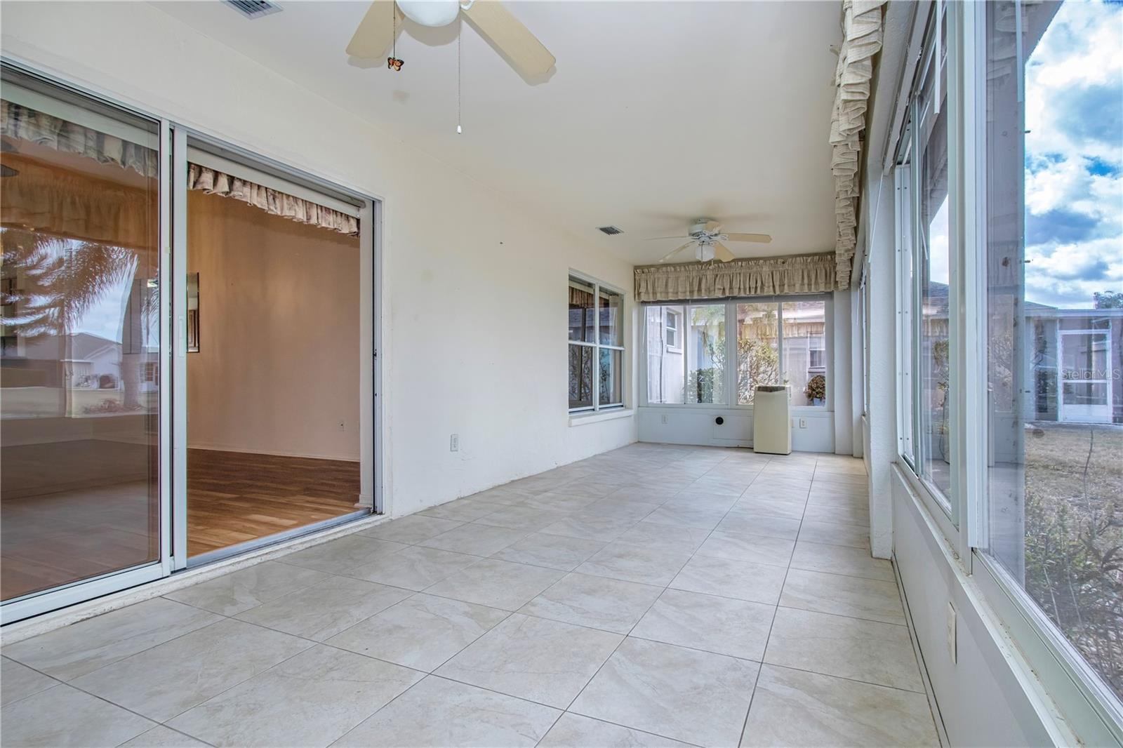 Lanai with sliding doors to the living area