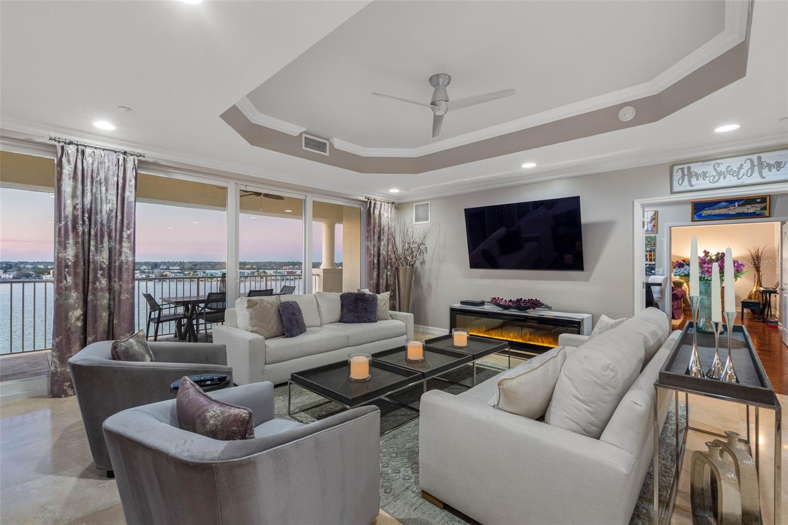 ..Great Room Living Area .. Ah - The Sunsets Will Bring On Amazing Skyline Views For Miles. Unit Is Blessed with A Square Floorplan Approx 61' X 65' For Maximum Use Of The Layout.