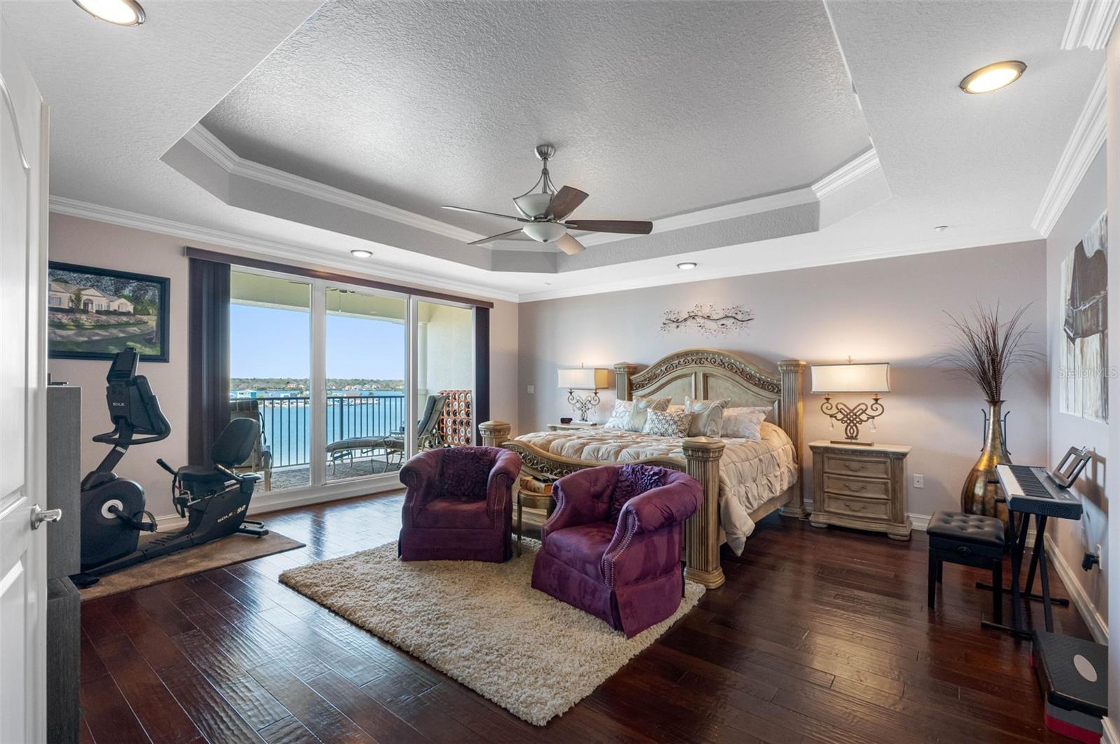 .. 1250 Sq Foot Master  Suite With Terrace Access - 10'  Tray Ceilings - Beautiful Brazilian Redwood - Crown Molding All Professionally Installed By Elite Craftsmen. Exec PH 702 has over 6000 FT of Crown Molding.