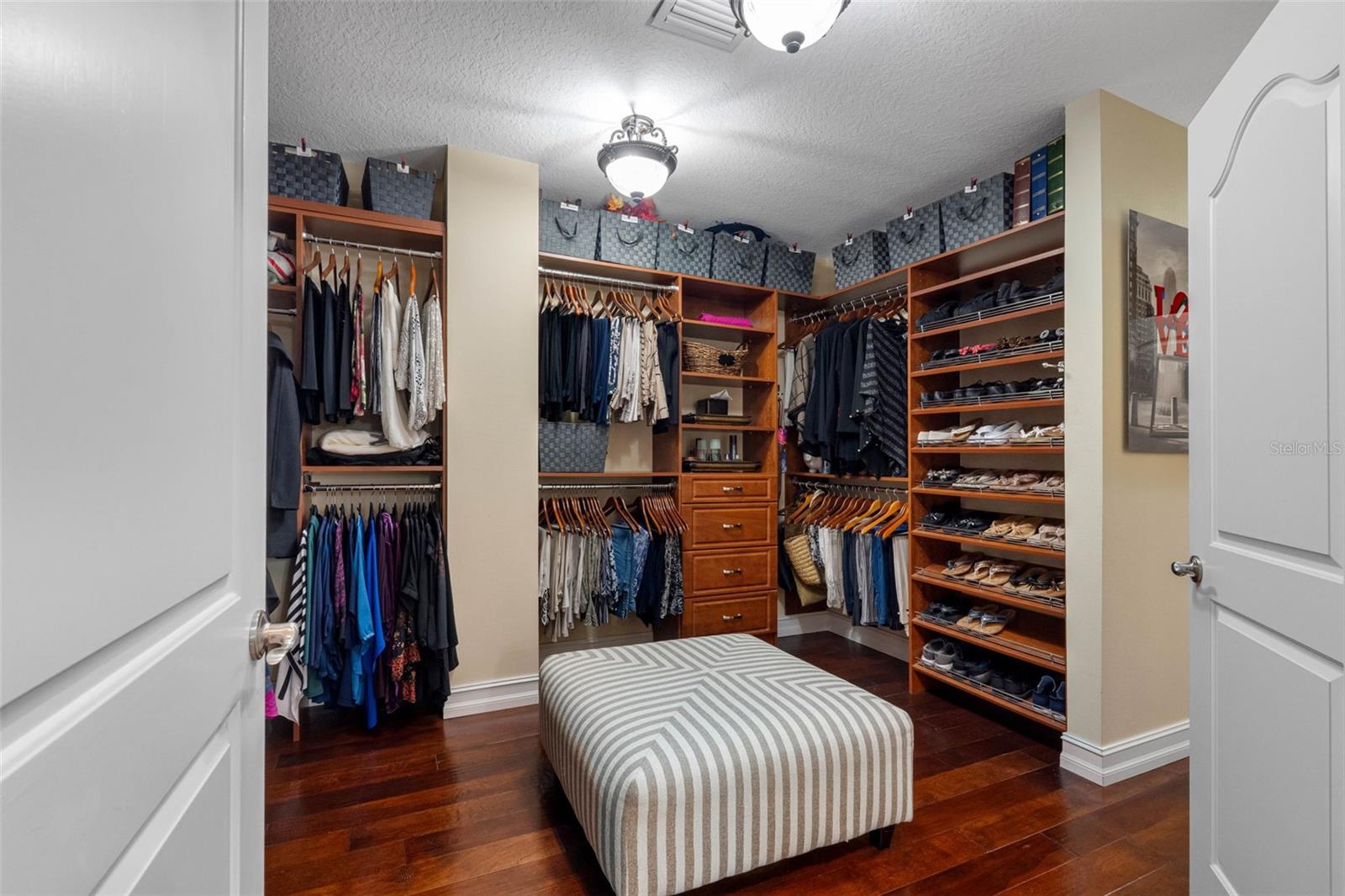 .. Master  Suite Enjoys  Two Enjoined Closets .. 14.5 X 12 and 14.5 X 8... Closets Can Be Assessed From Two Sets Of Parlor Doors. Original Owner Helped With The Floorplan - Closet Design is Excellant.
