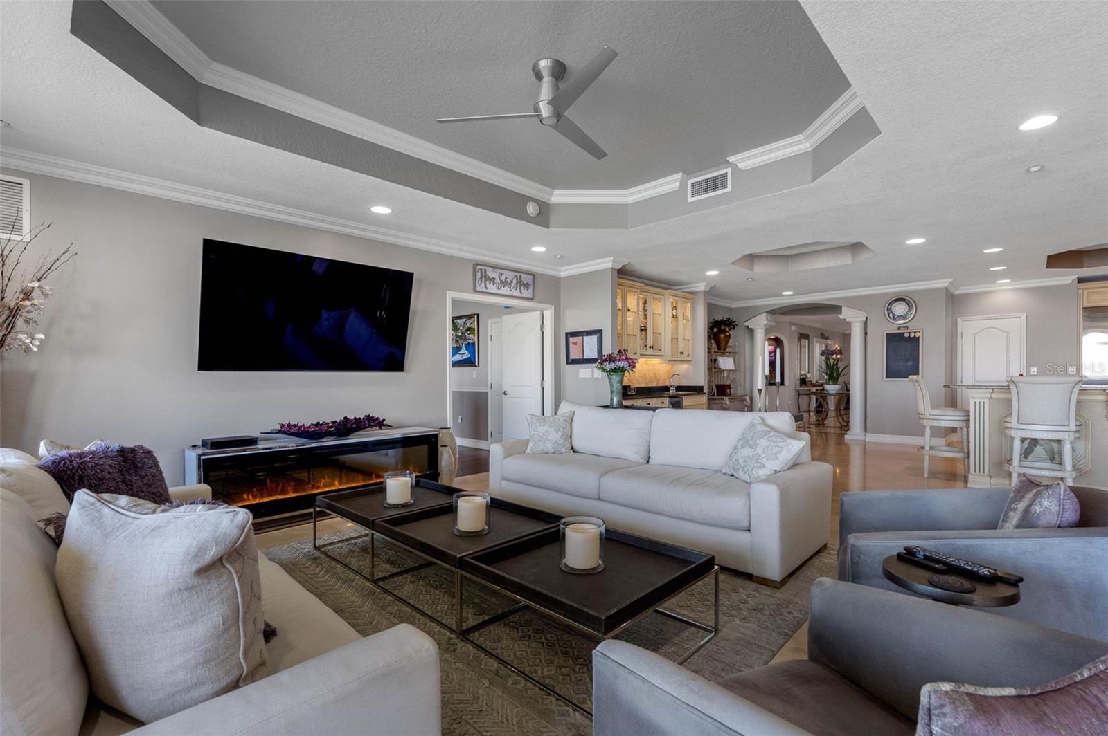 .. Looking in From The Terrace.. The Master / Primary Suite Parlor Doors on Left.