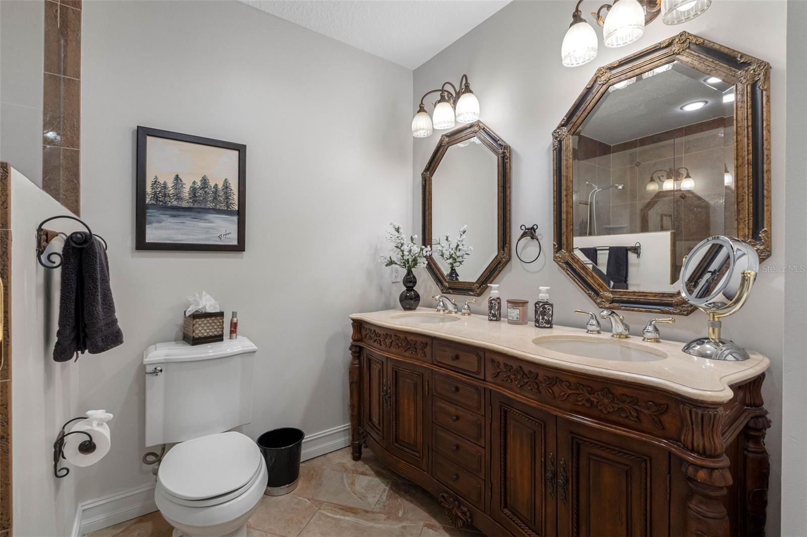 ..Bedroom #3 - En-Suite Bath - Custom Double Vanity - Walk in Shower..