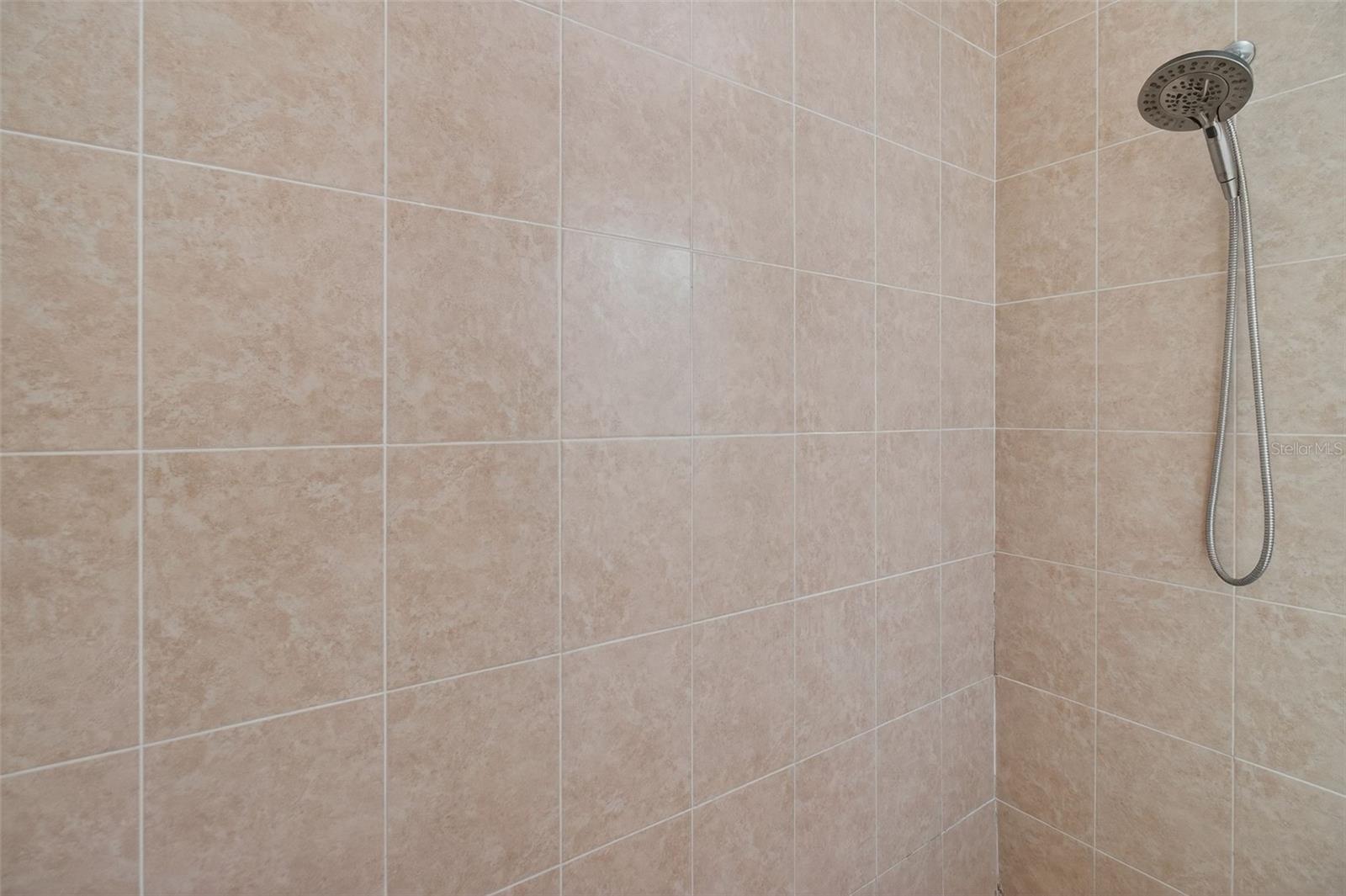 Large walk in shower.