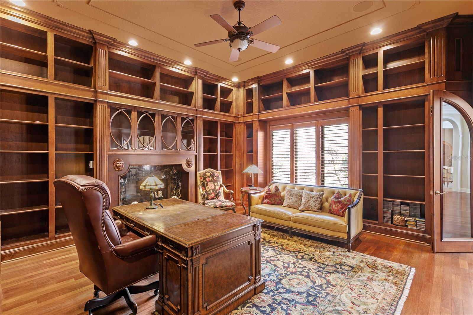 Mahogany Book shelves and flooring