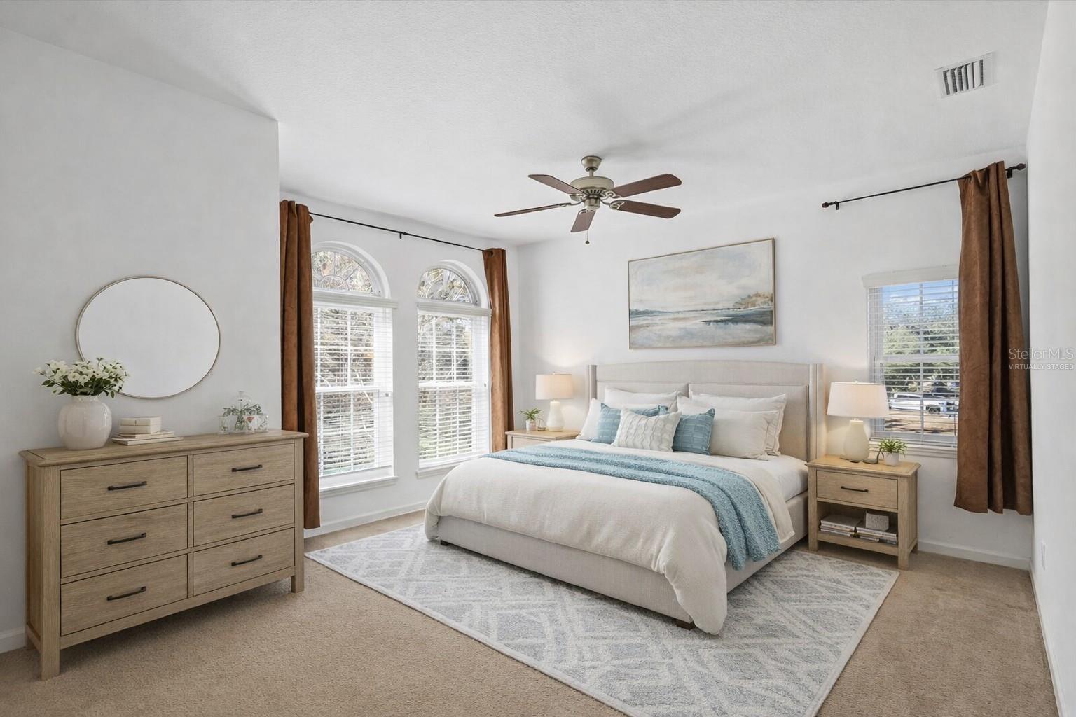 Virtually Staged Primary Bedroom