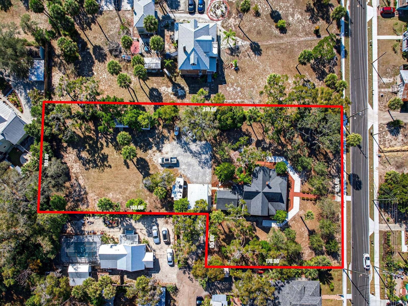 .93 Acres Aerial View of property line