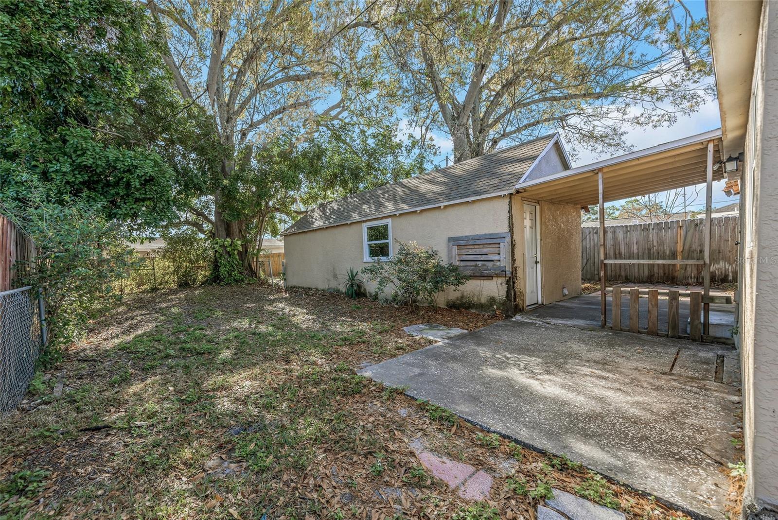 Rear Yard - Left Side View
