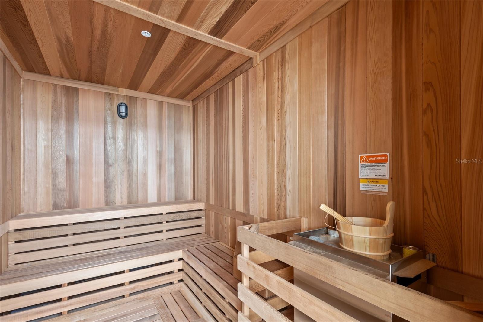 On-site sauna offering a private, spa-like wellness experience.