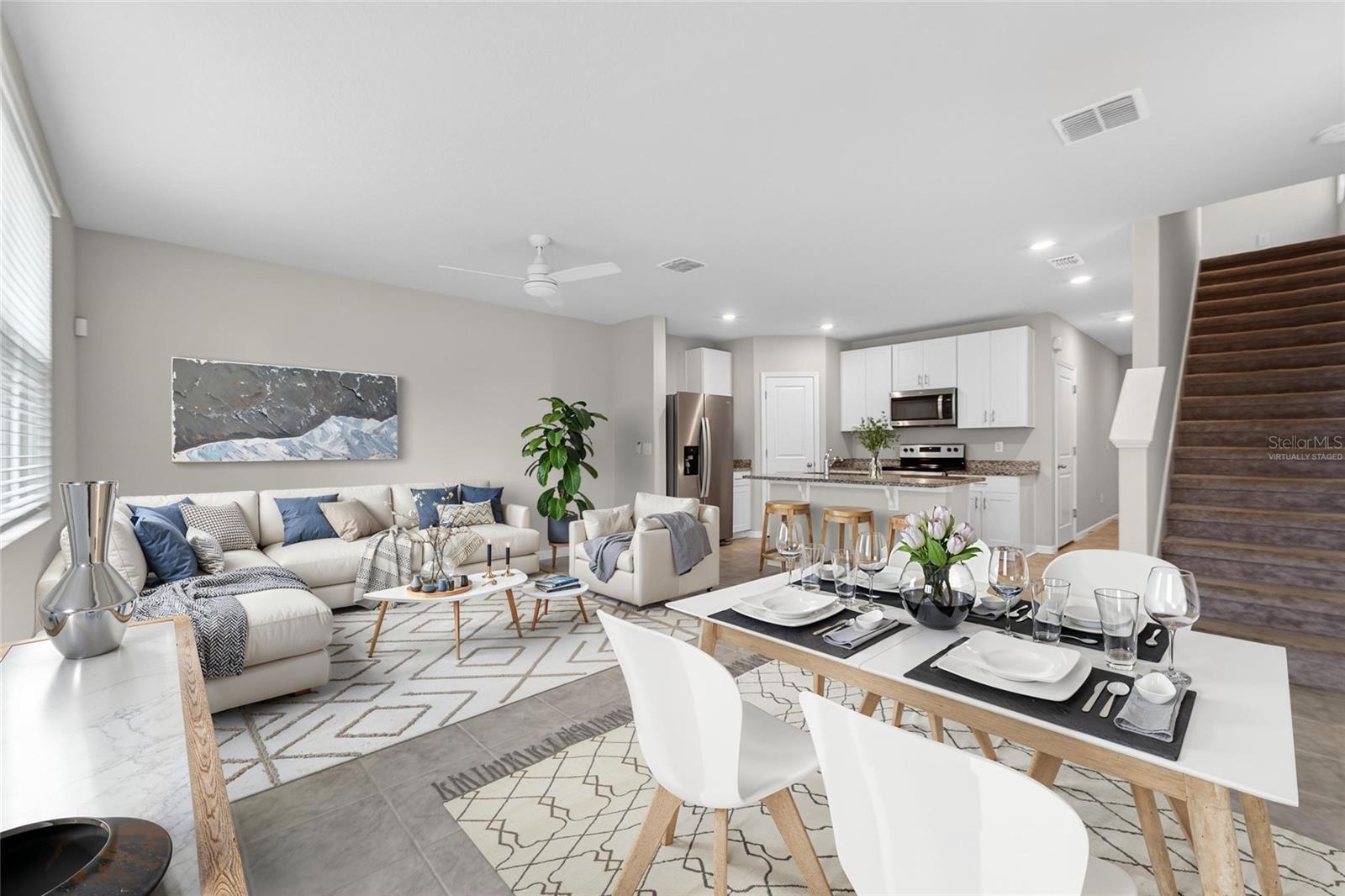 Family room/dining area-Virtually staged