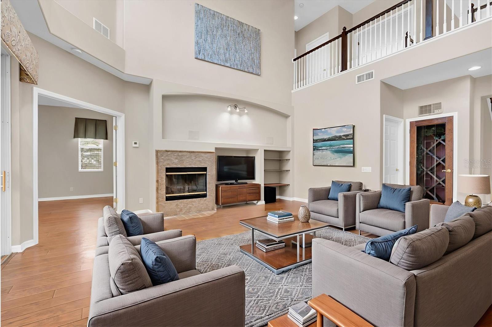 Virtually staged living room