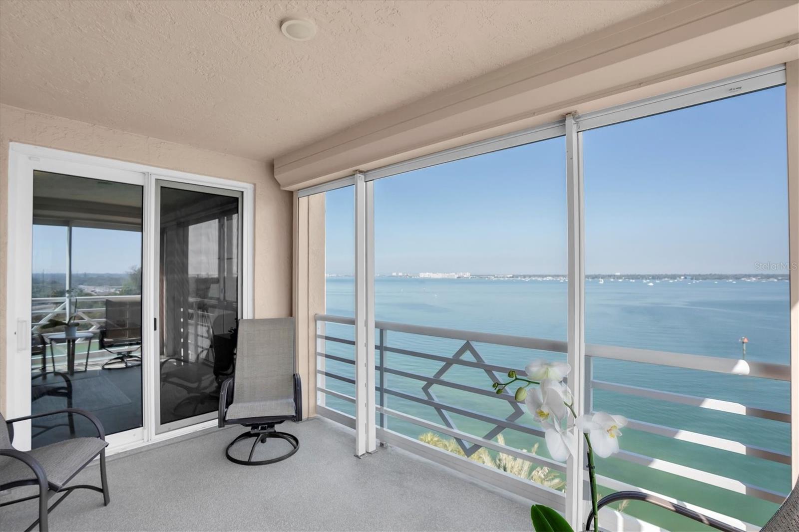 Balcony with water view