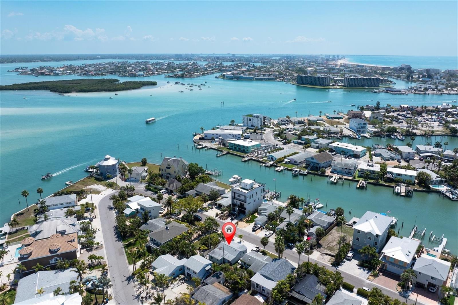 Aerial view of property showing Gulf and Intracoastal