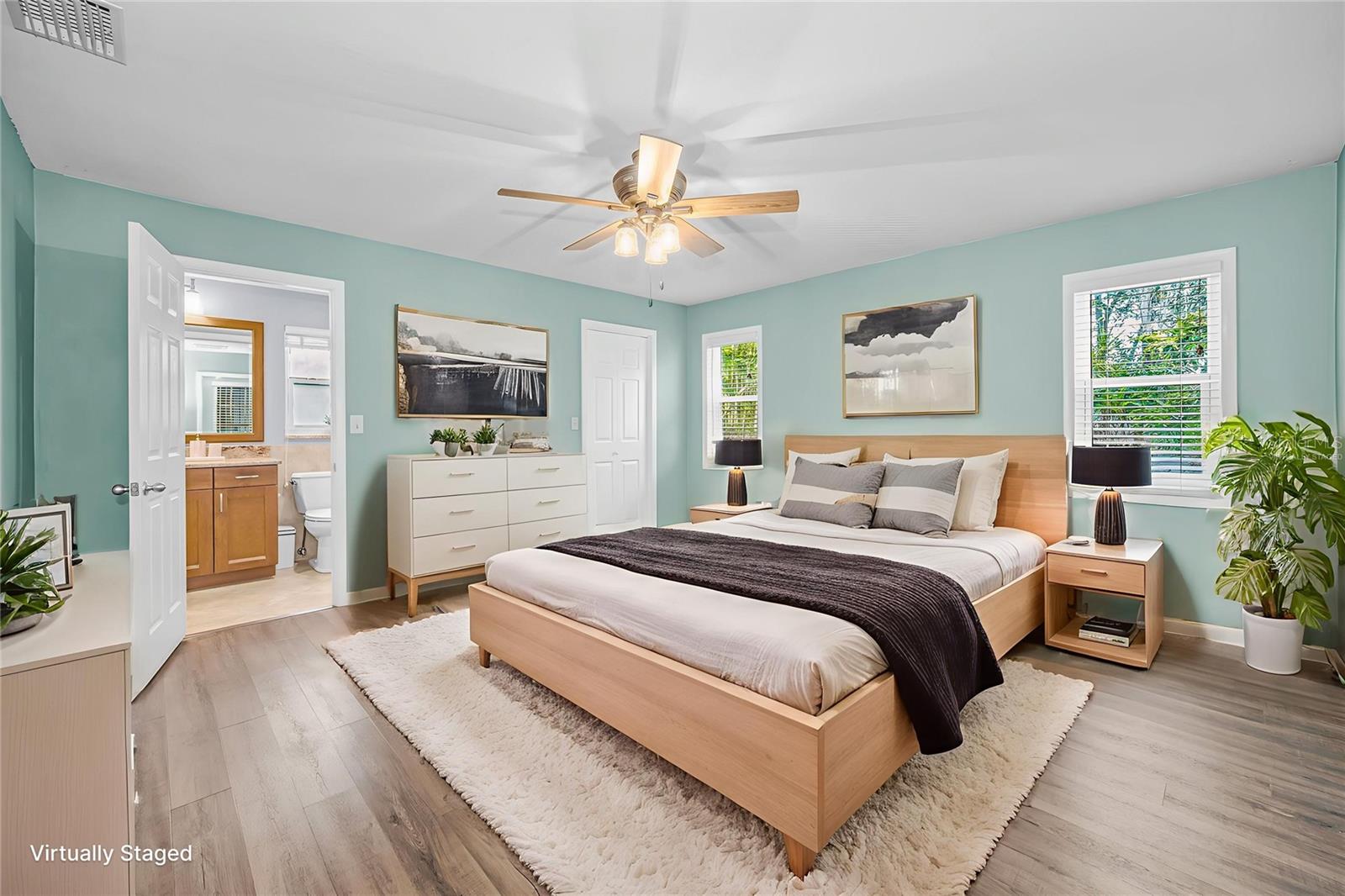 Primary suite Virtually Staged