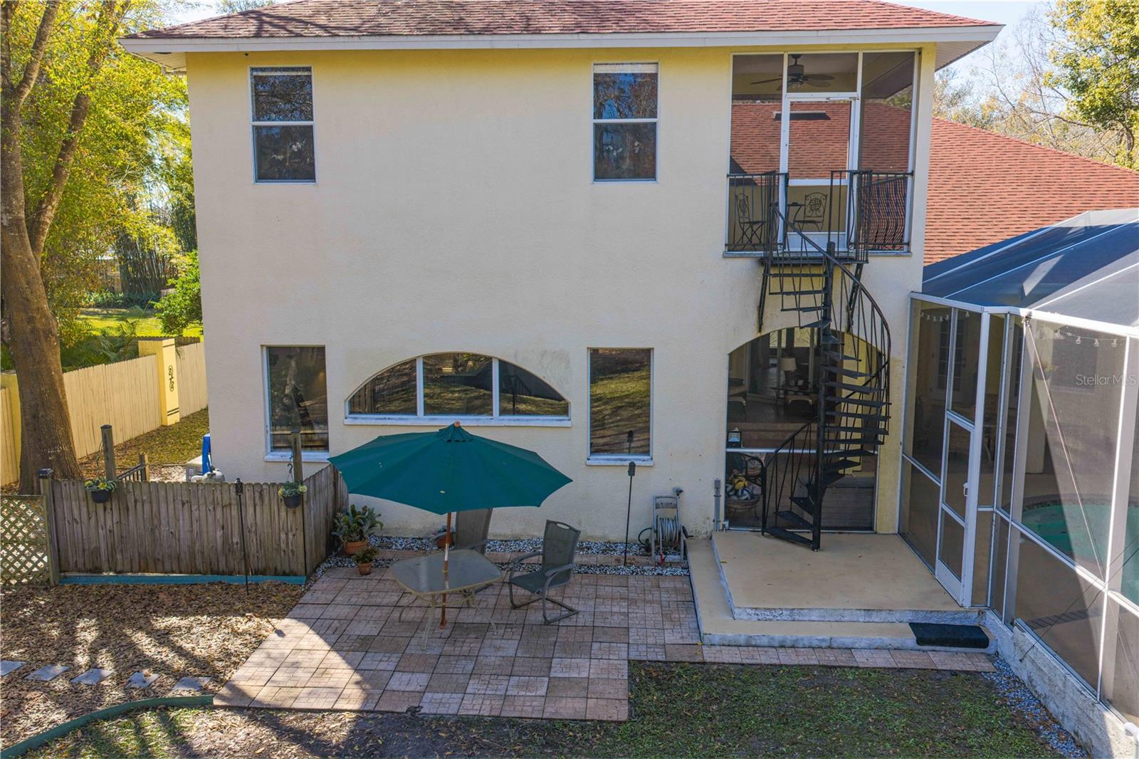 Rear view with Spiral Staircase