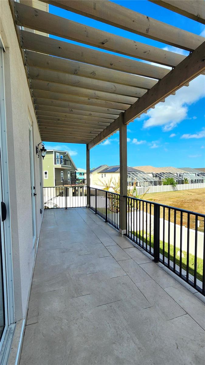 Second floor balcony back of the house