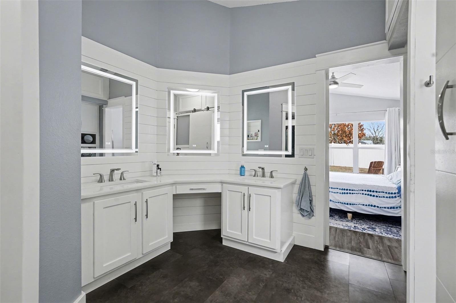 Double sinks, LED mirrors