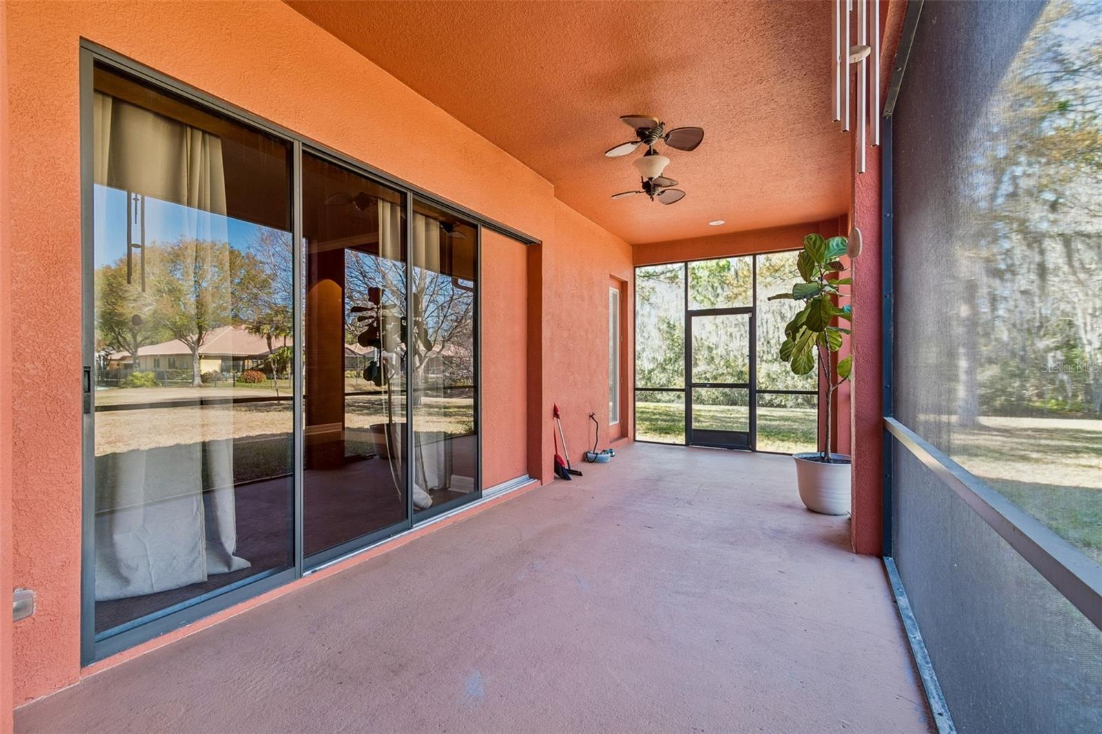 Screened lanai overlooking conservation