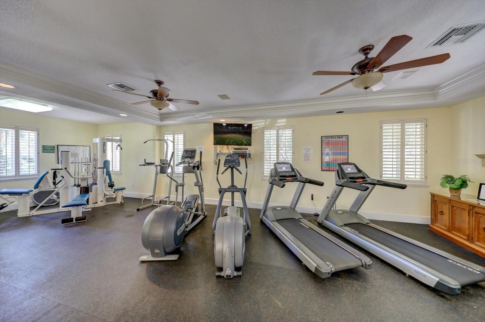 Fitness room inside the clubhouse