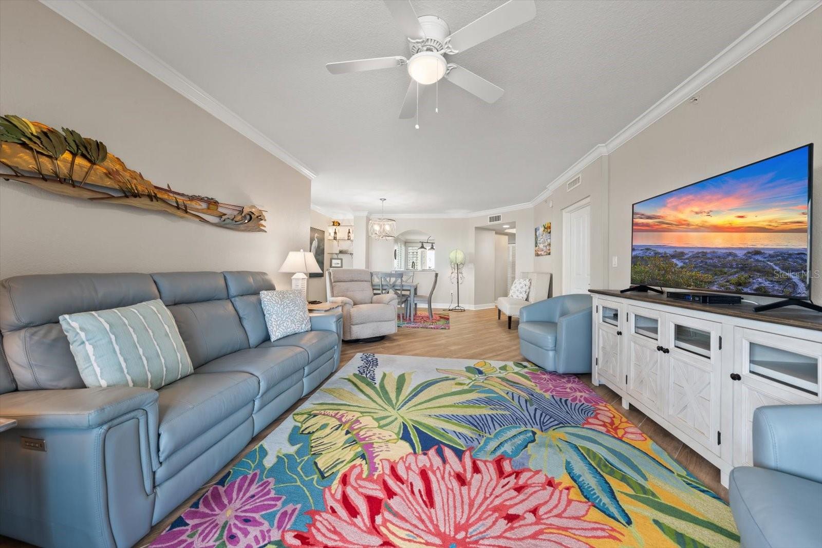 From the living room looking towards the dining room