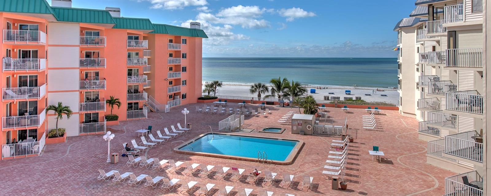 Huge deck for the pool and hot tub.