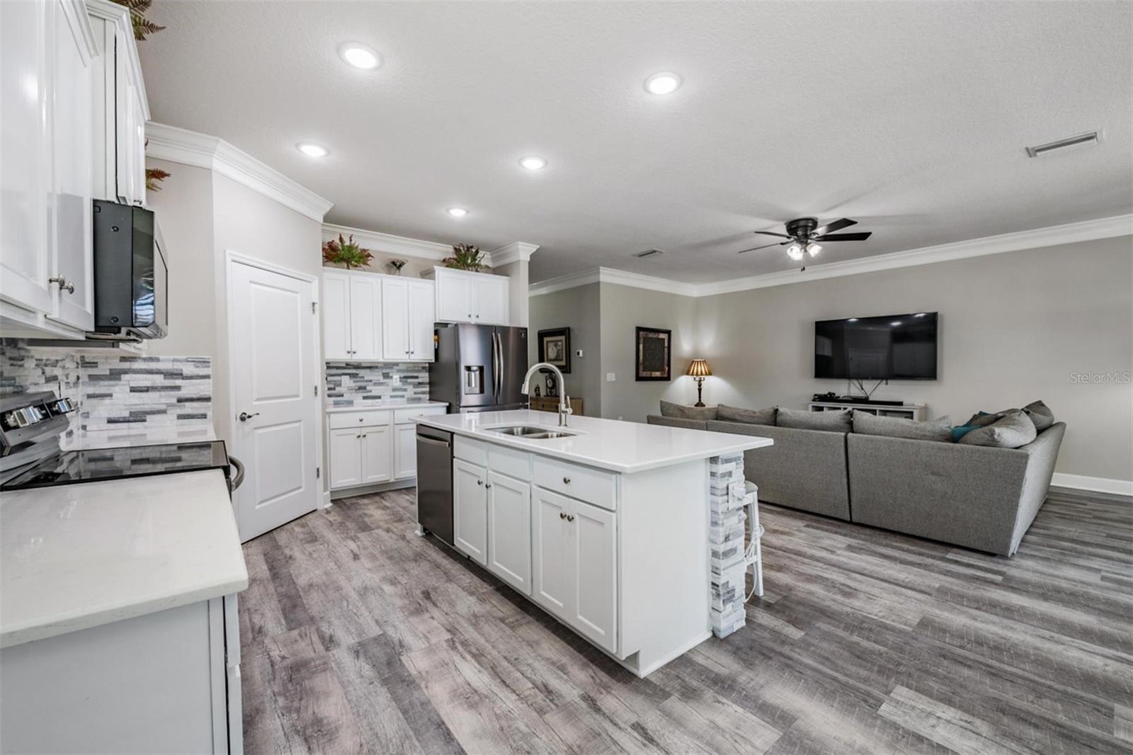 Kitchen open to Family Room