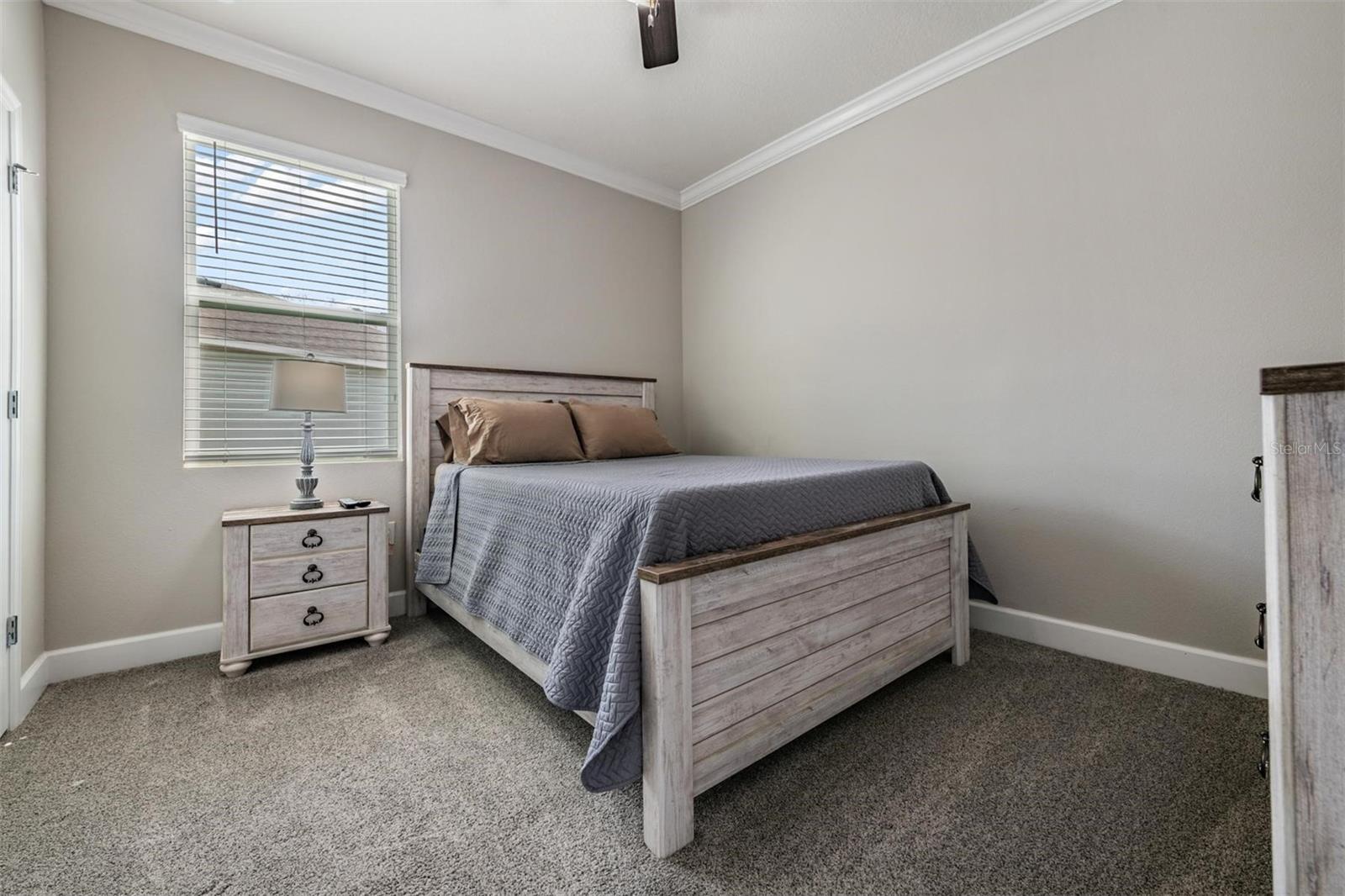 Bedroom #4 w/upgraded carpet, baseboards & crown molding