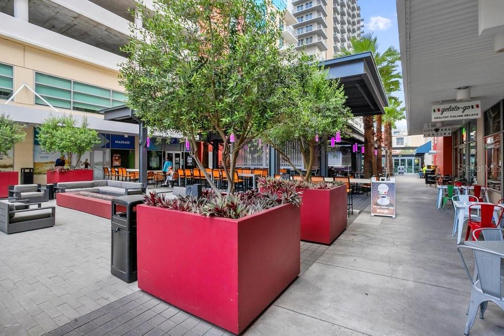 Courtyard with retail
