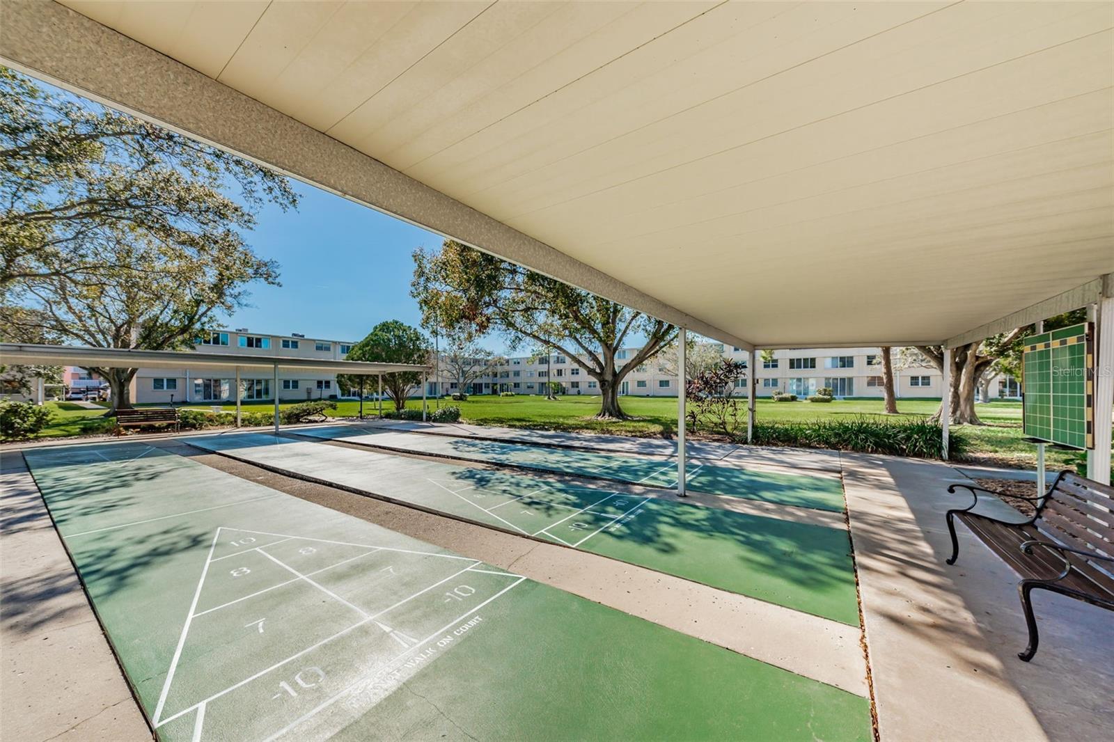 Shuffleboard Area, Seating, & Canopy