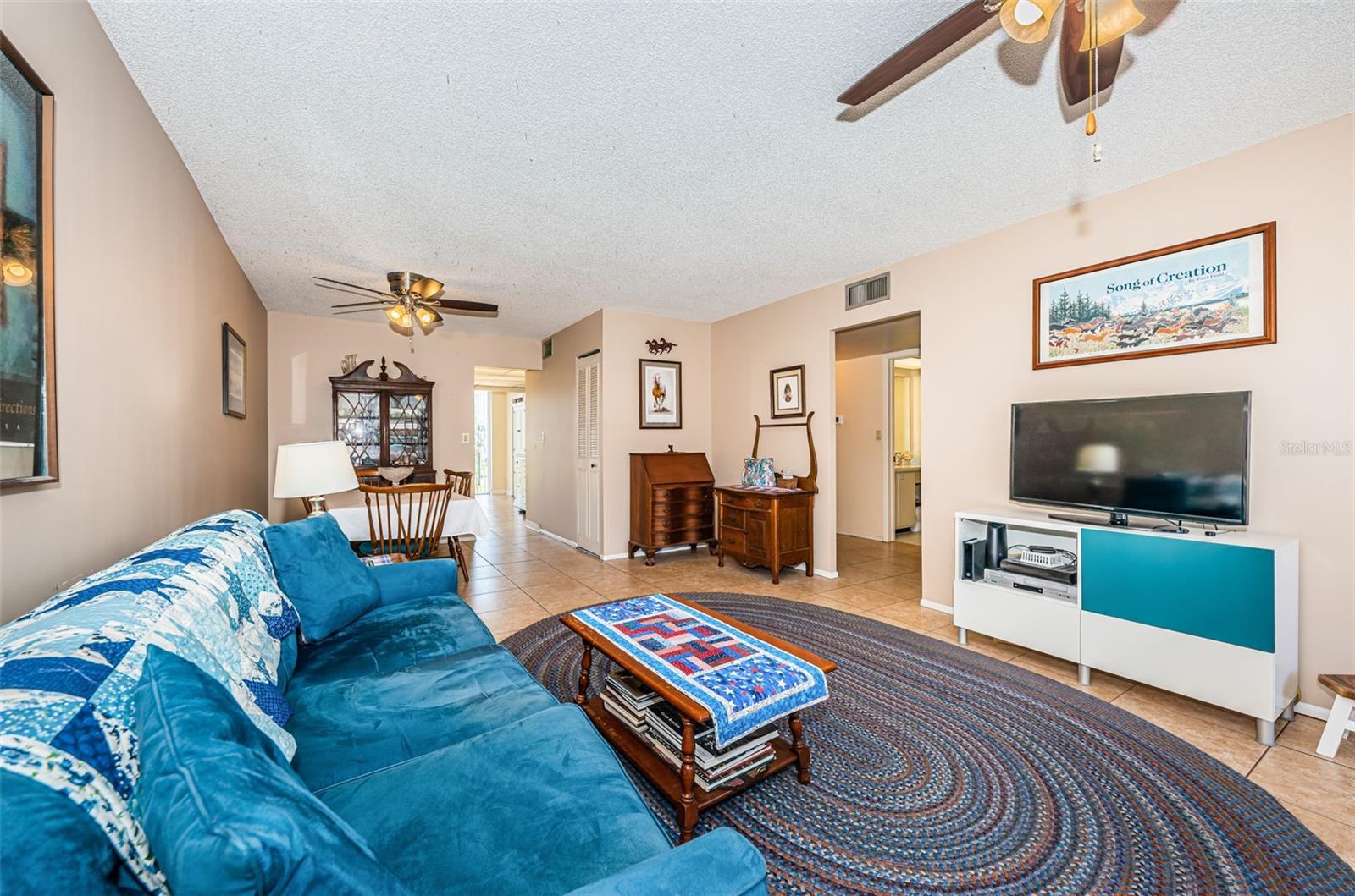 Front Door in Living Room to Back Door