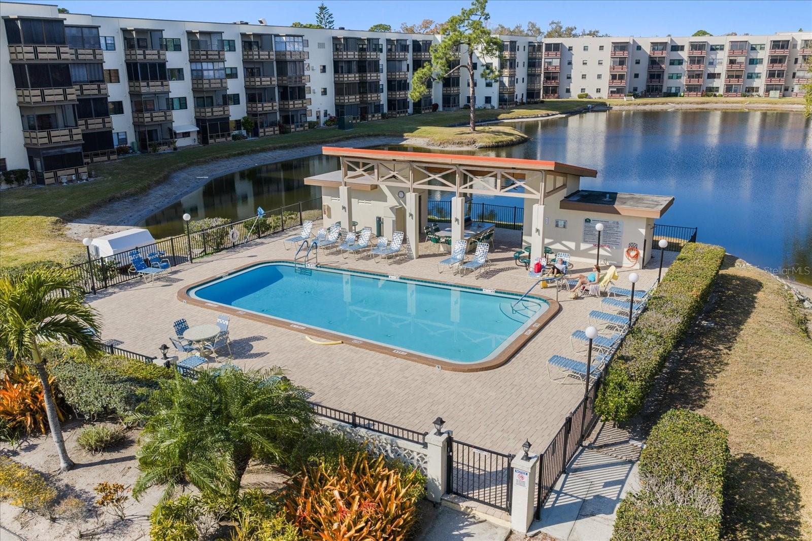 Pool right behind the Madison building and your pond