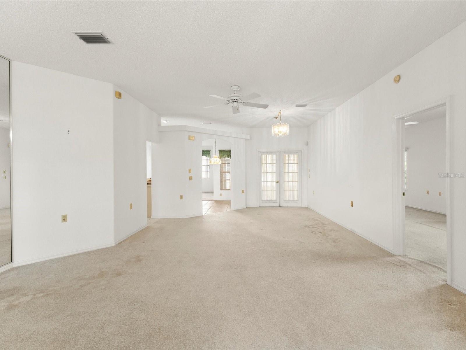 Front living area with dining area connection