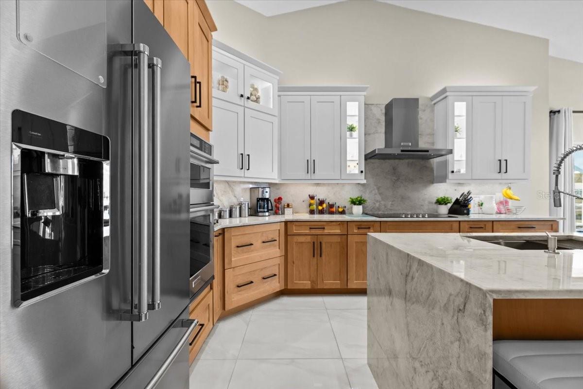 Kitchen w Waterfall Quartz Island