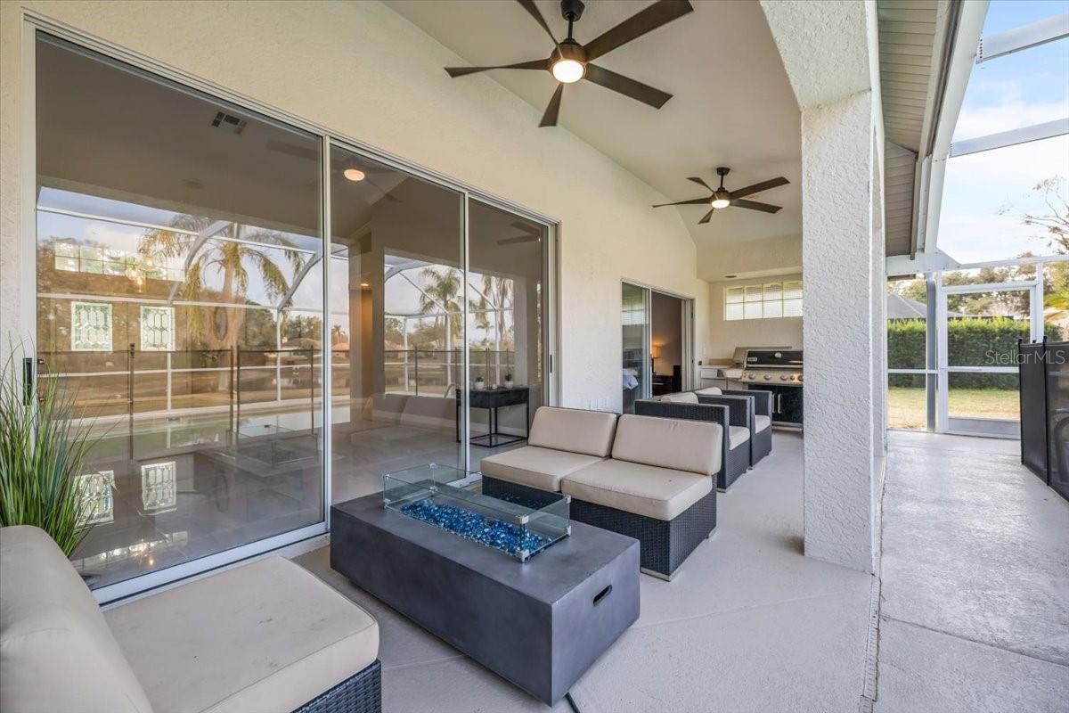 Covered Lanai with Ceiling Fans