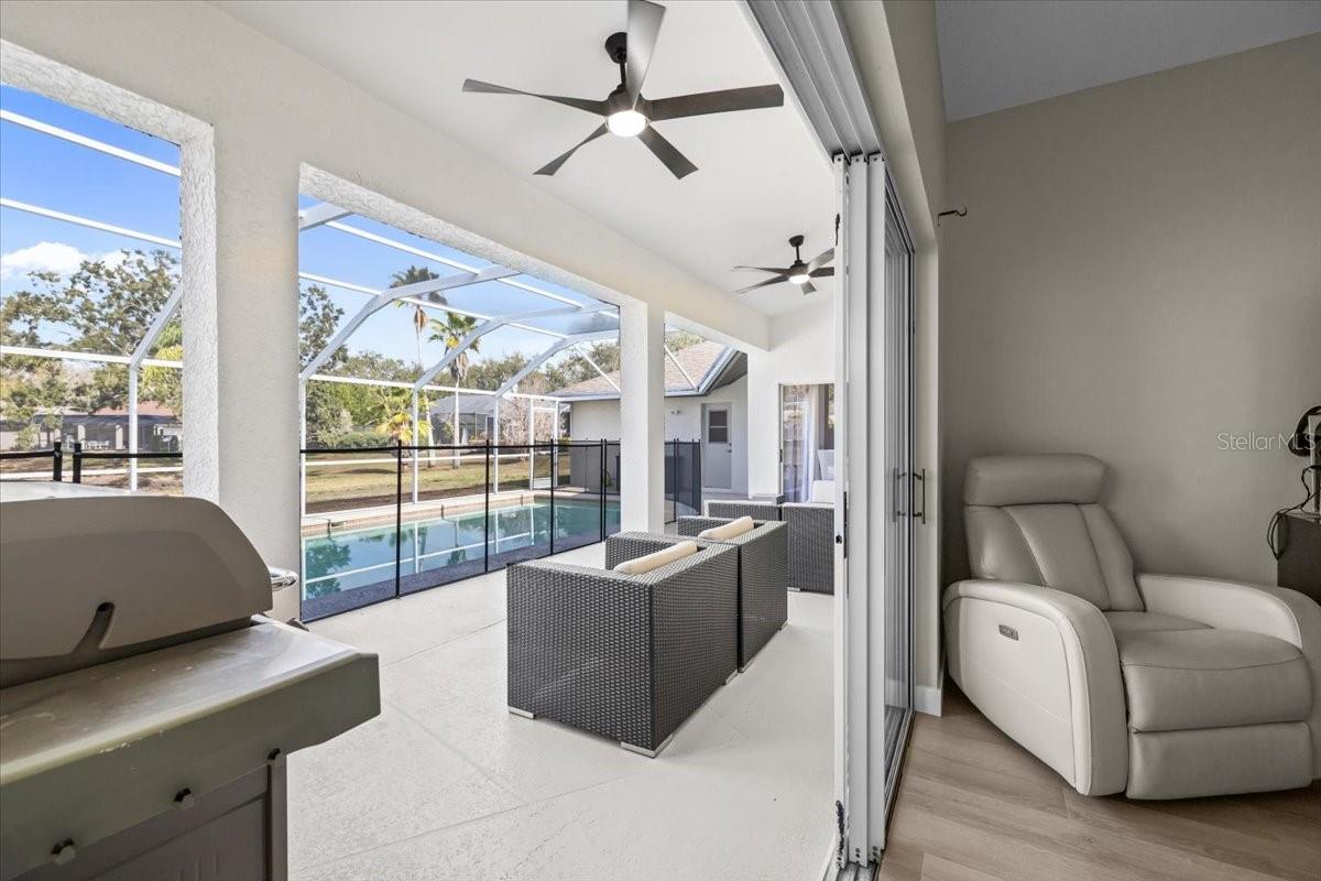 Primary Bedroom with View of pool
