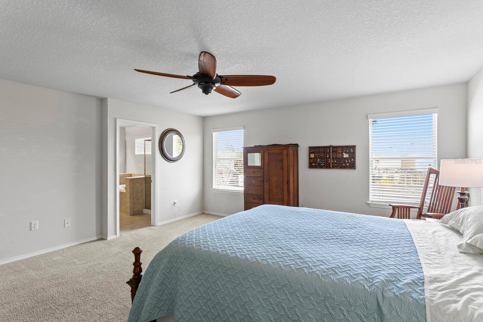 Primary suite with backyard views