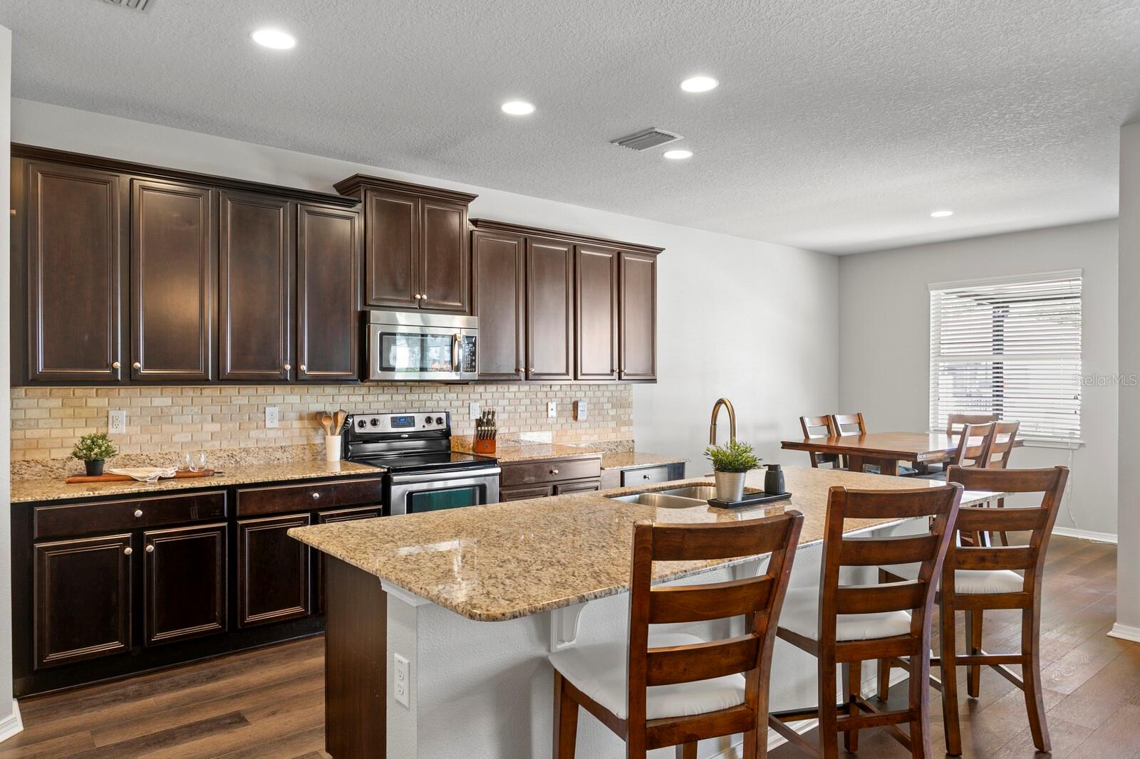 Large granite island