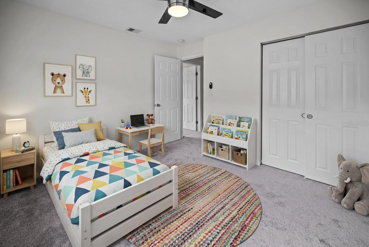 Rendering with furniture.Bedroom 2