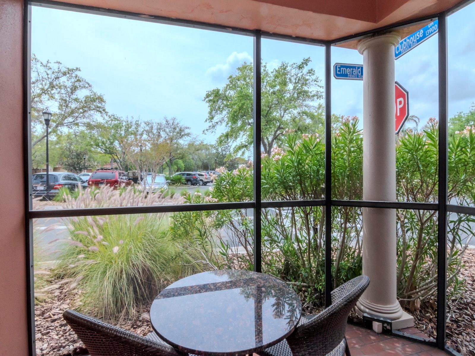 Screened patio - end unit