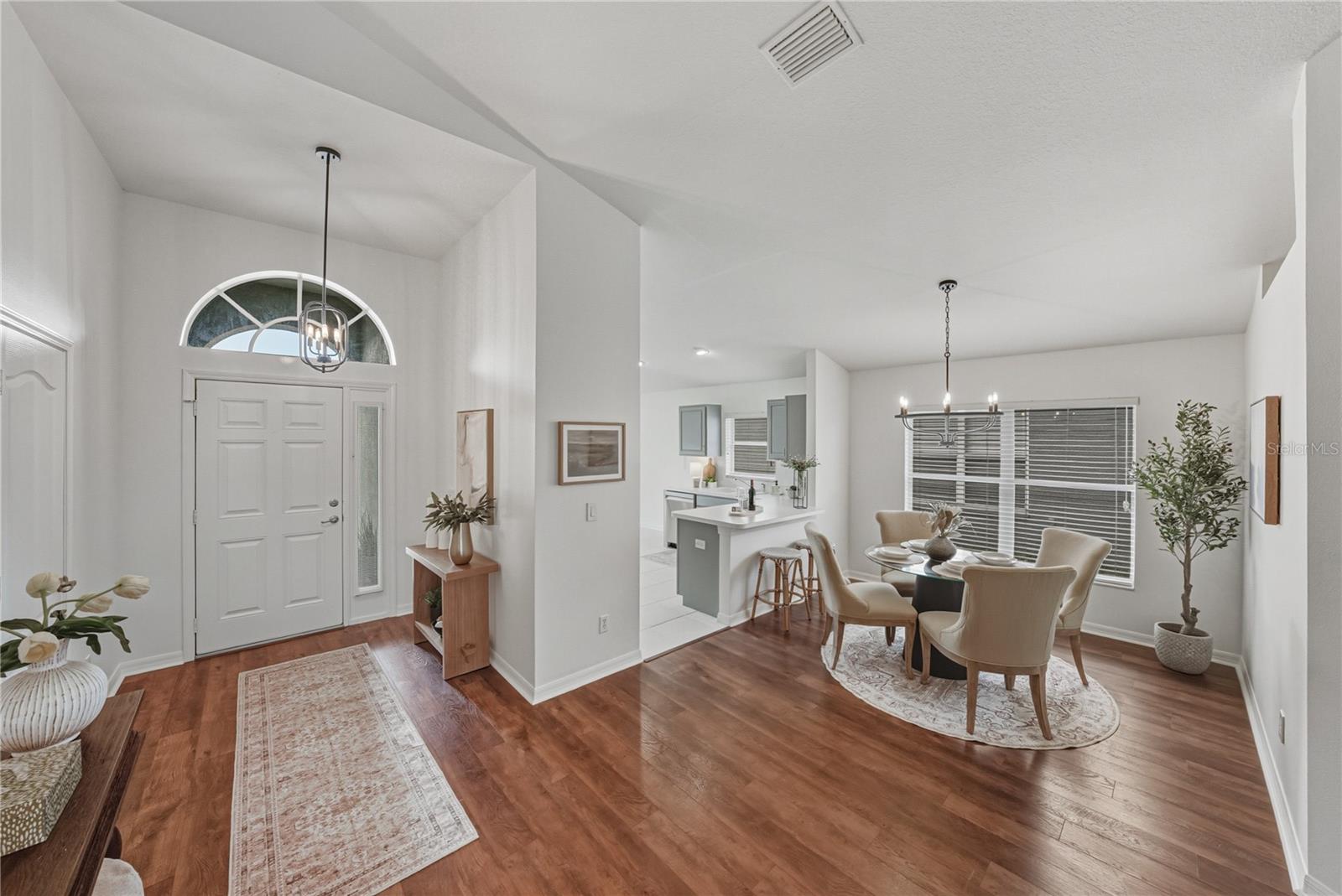 Spacious Dining Room with New Fixtures