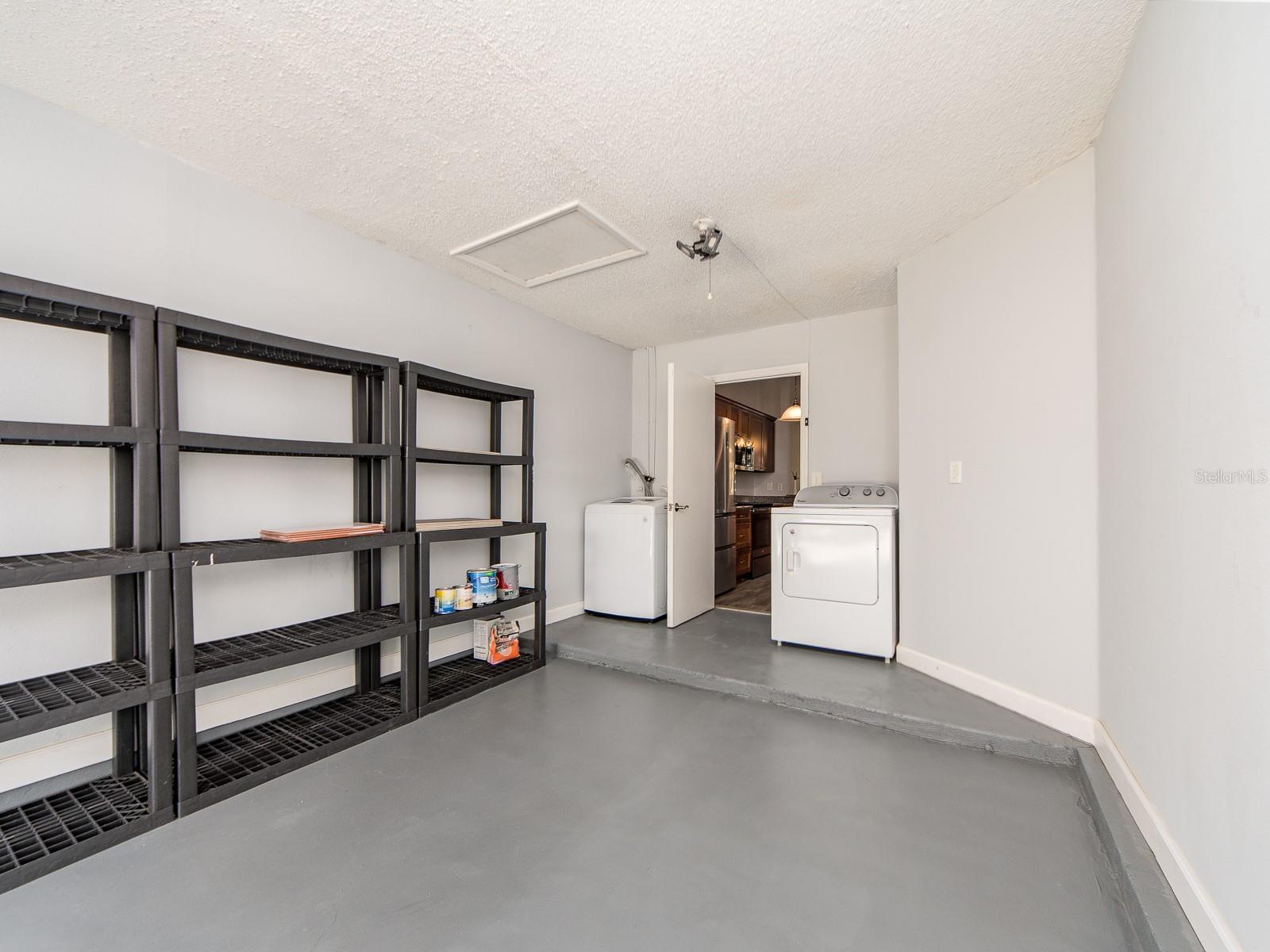 Garage with laundry