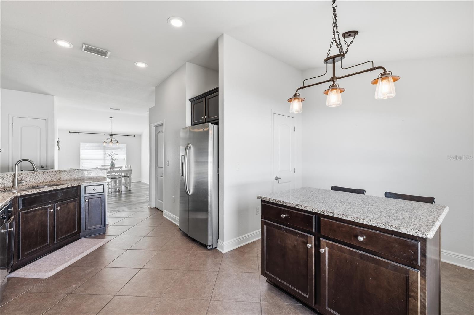 Center island and closet pantry