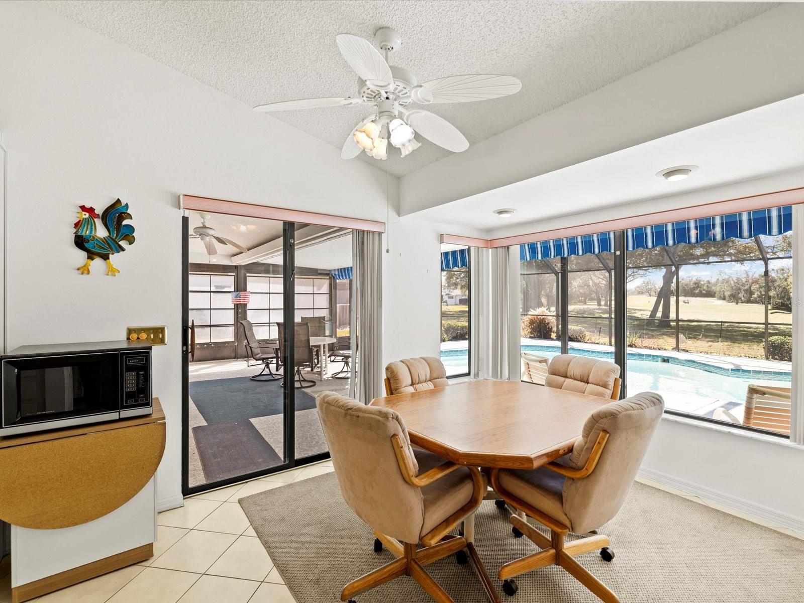 Breakfast area surrounded by windows