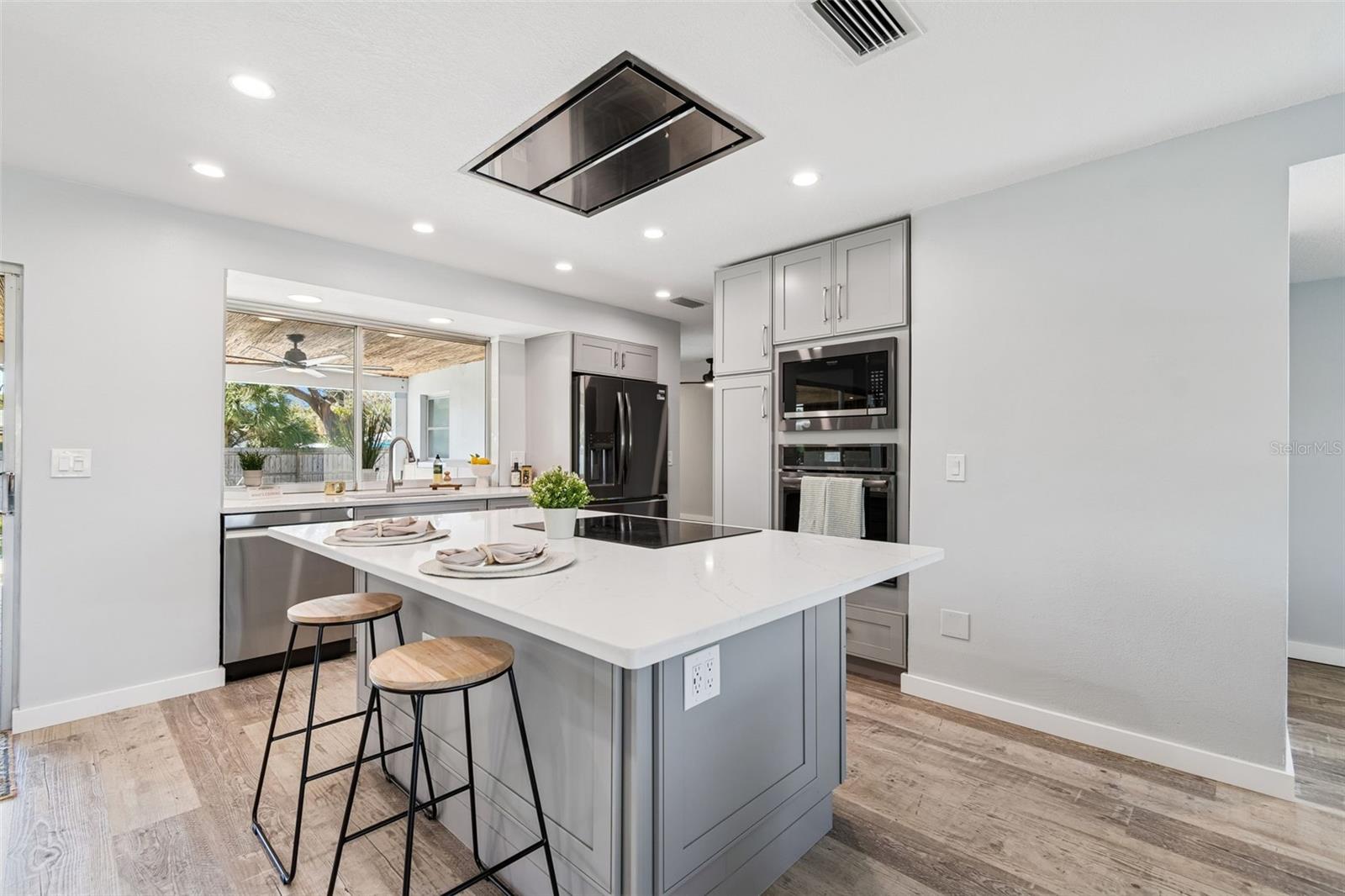 Kitchen with Flush Mount Vent Fan