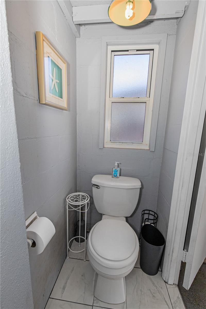 Extra bathroom off garage