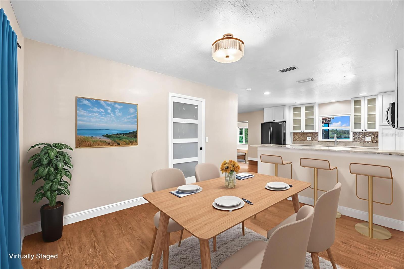 This separate dinette overlooking the front yard is perfect for casual dining.