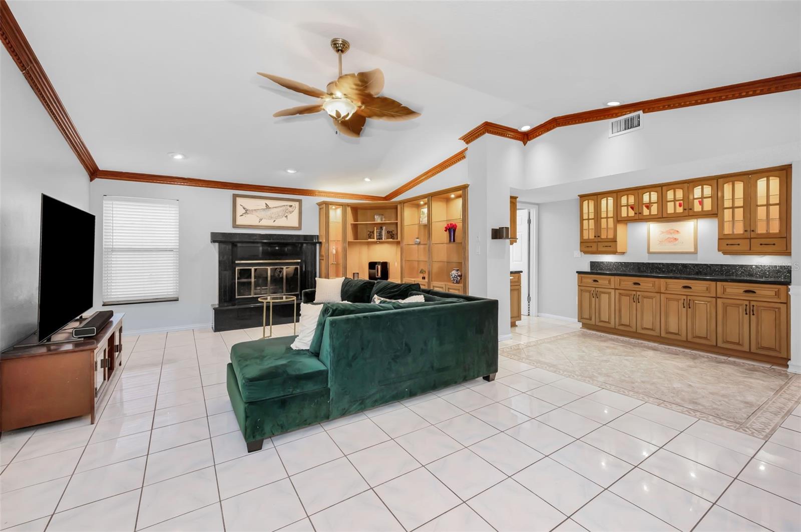 Family Room With Extra Storage!